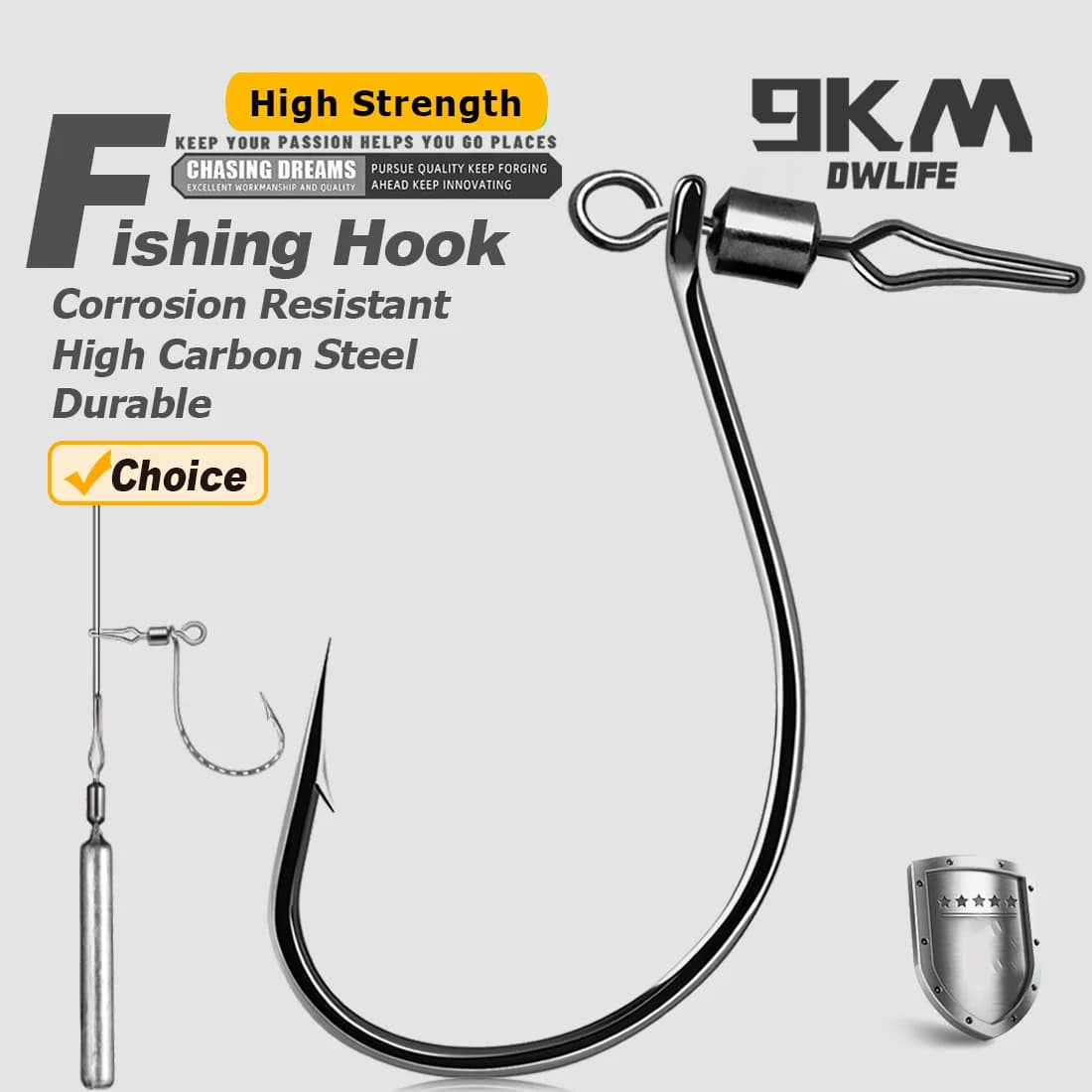 30Pz Ami Drop Shot con Girelle, Acciaio Alto Carbonio