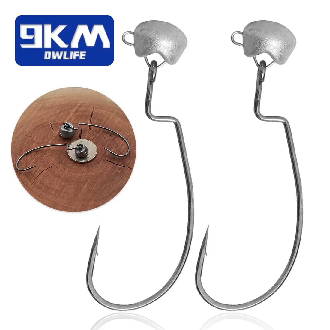 Ami da pesca offset a gambo largo per vermi, 10-30 pz