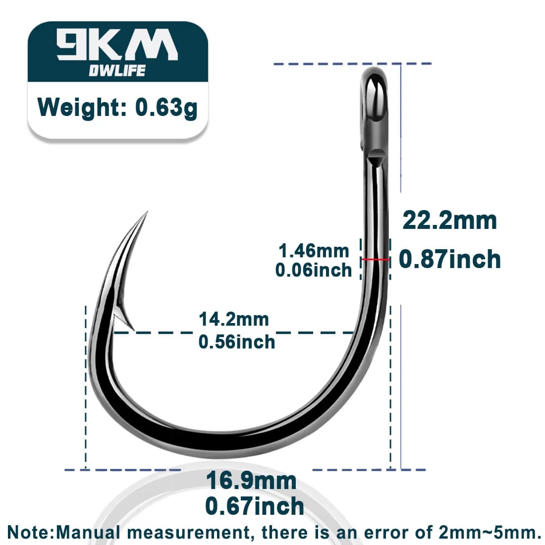 Ami Circle Non Offset in Acciaio Alto Carbonio per Esche Vive