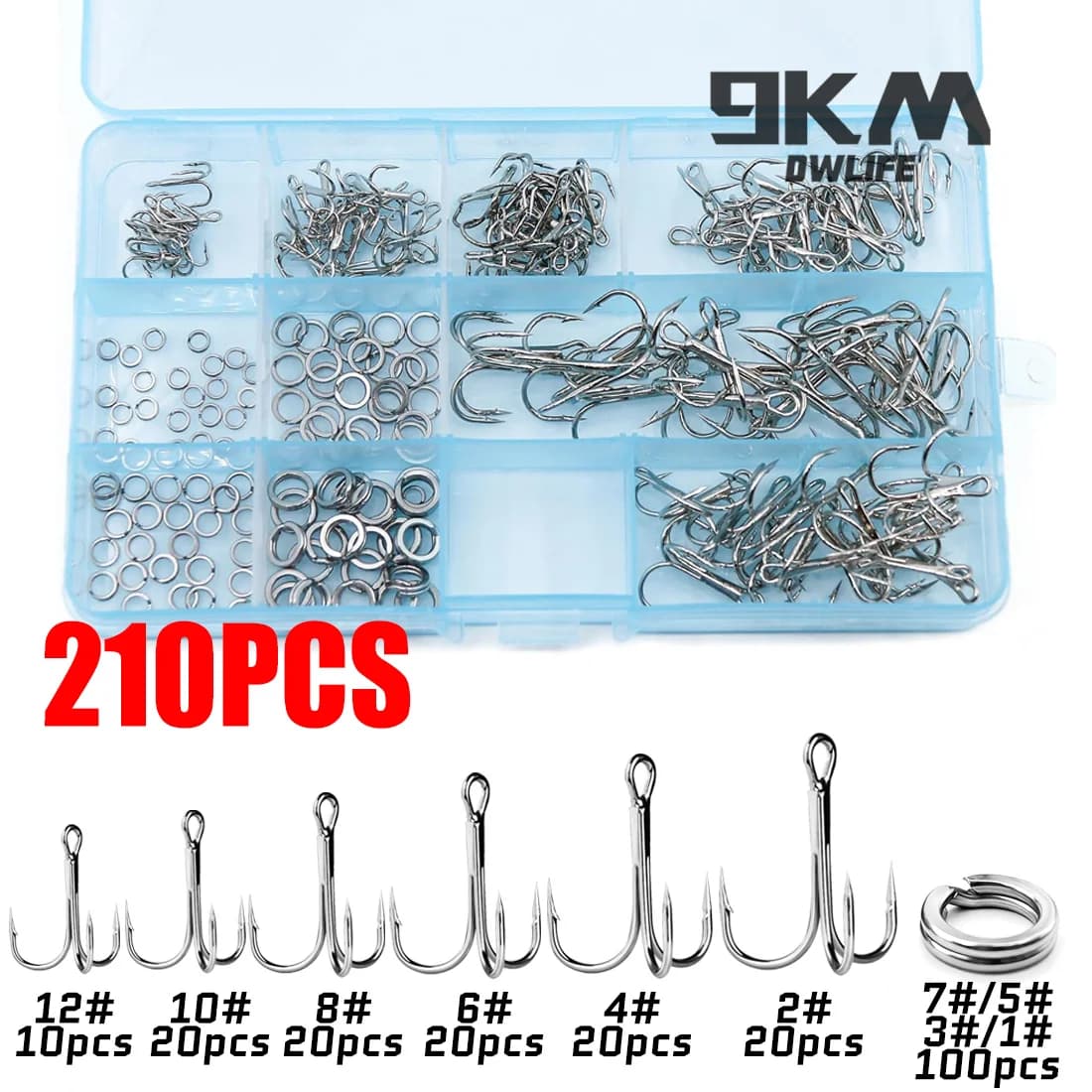 Kit con 210 Ancorette Triple Silver e Anelli Spezzati