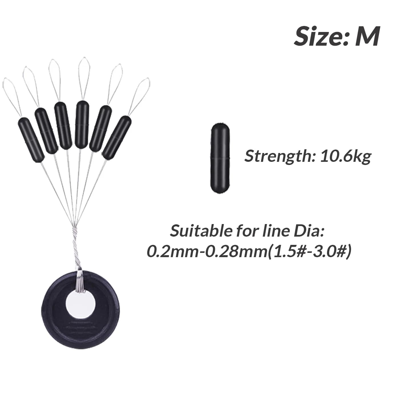 Fermagli in gomma per galleggianti, 60 Pz