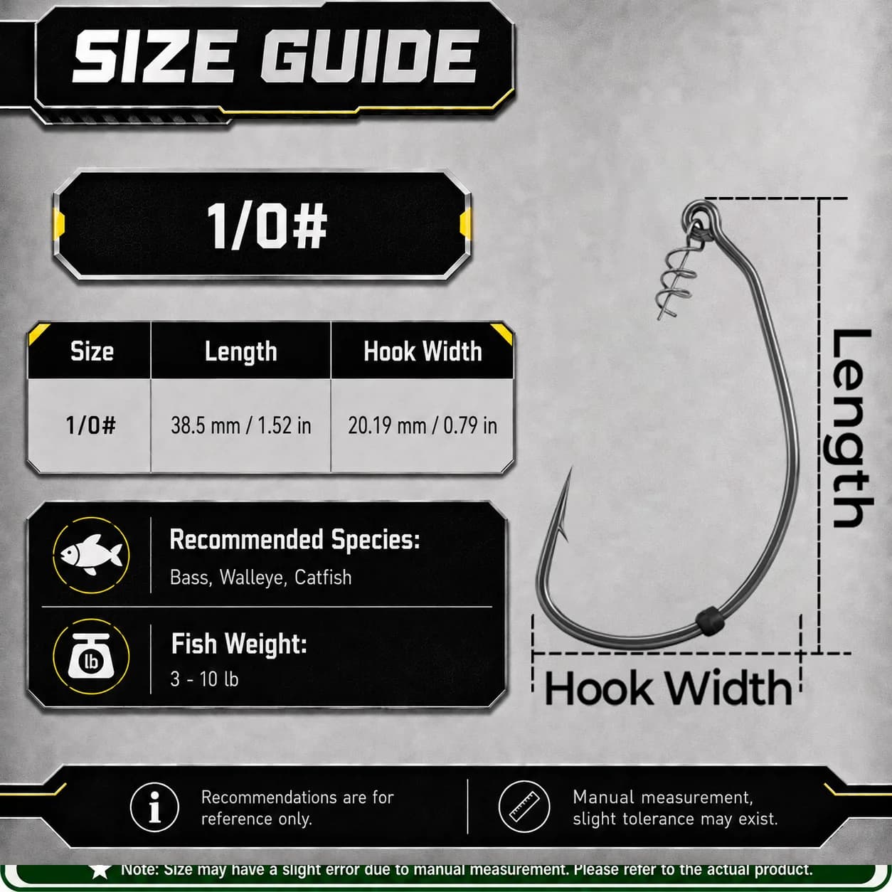Ago swimbait weedless con gap extra largo, Confezione da 25