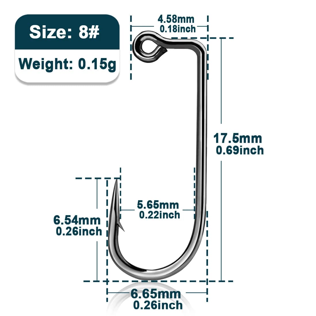 Ami jig a gambo lungo con anello a 90 gradi, 50-200 pz