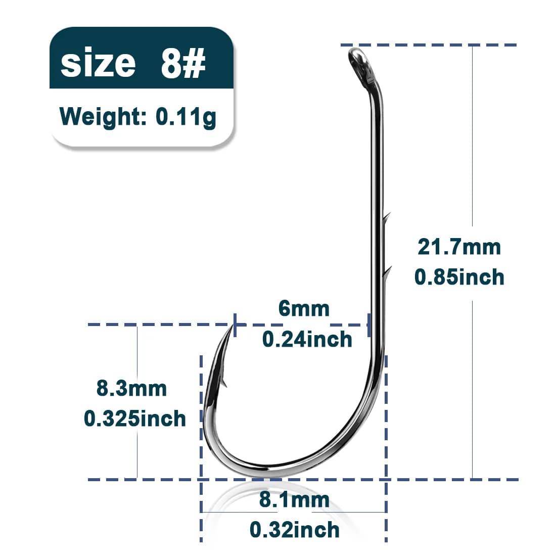 Ami da Pesca Offset Circle con Baitholder, 50-200 Pz