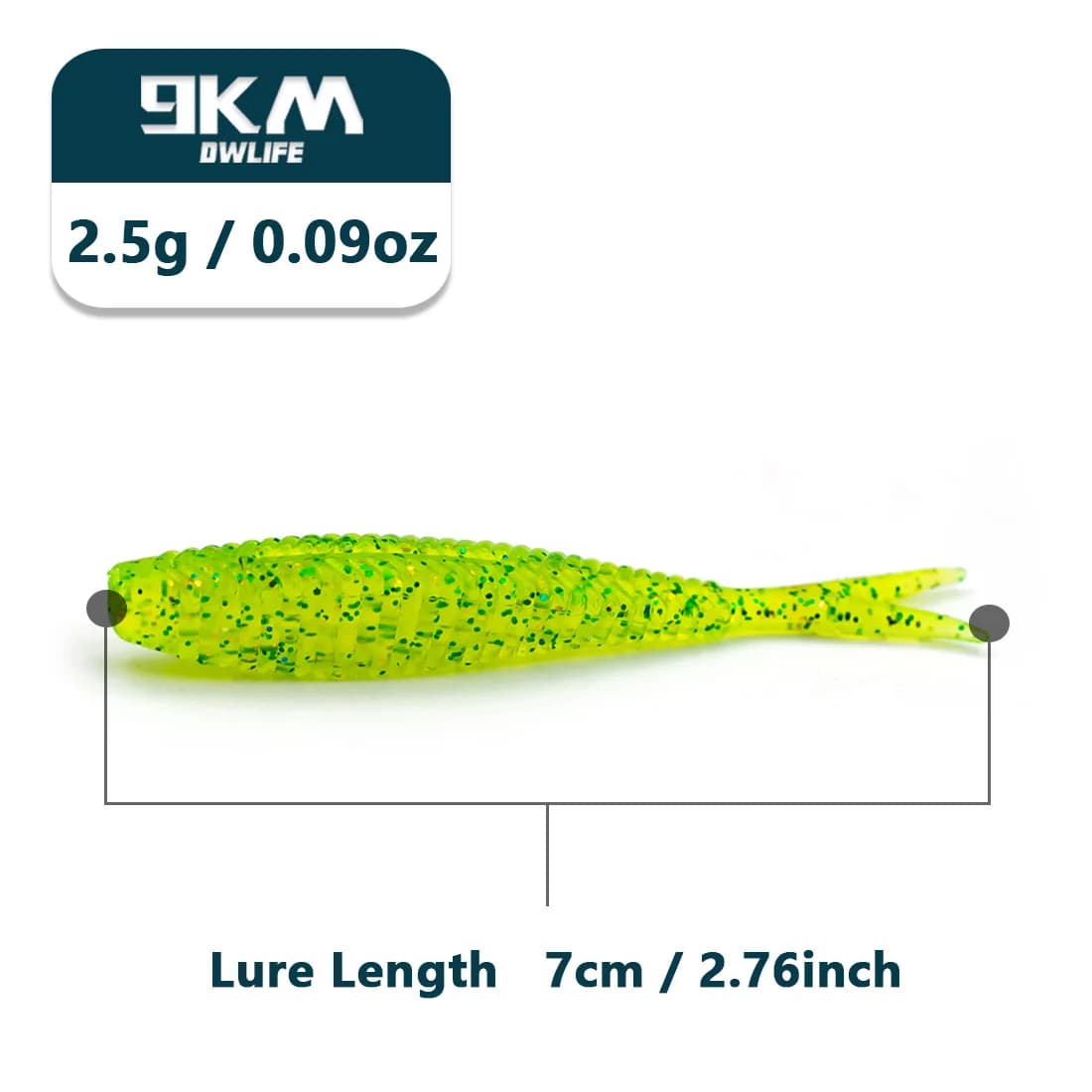 Swimbait in Plastica Morbida con Coda a Pinna Forcuta, 15 Pezzi, 7cm
