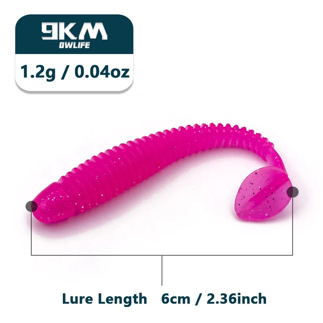 Esche morbide swimbait T-Tail Grub, 15 pz