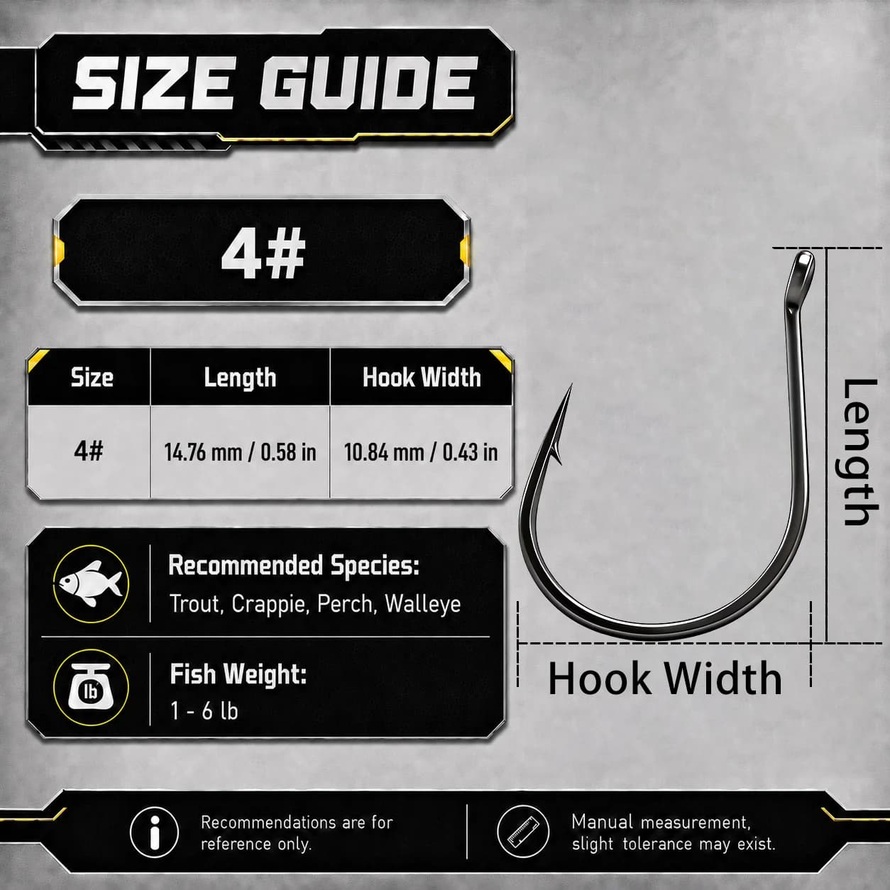 50pz Ami da Pesca Curvi per Montature Drop Shot