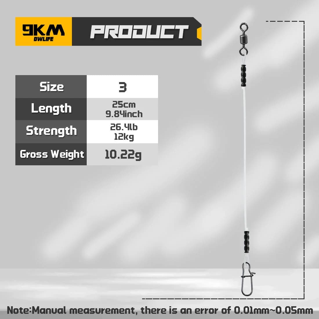 Set di Leader in Fluorocarbon con Girelle a Snap Rotante