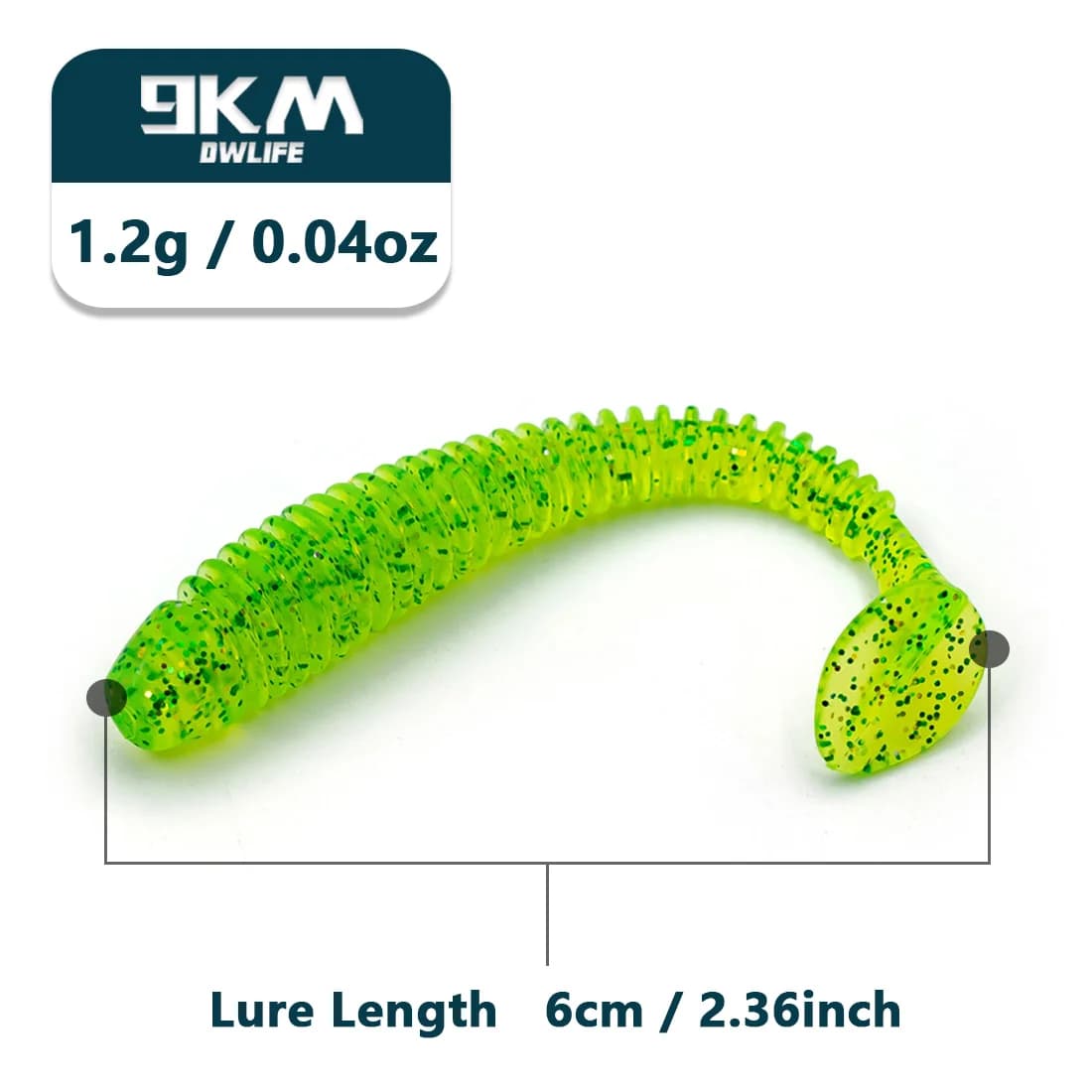 Esche morbide swimbait T-Tail Grub, 15 pz