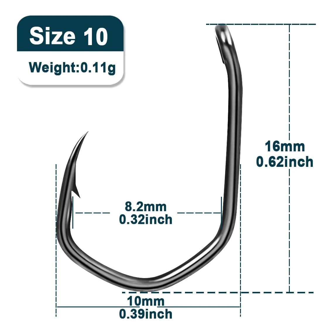 Aghi da Pesca ad Alto Carbonio con Ardiglione e Rivestimento PTFE