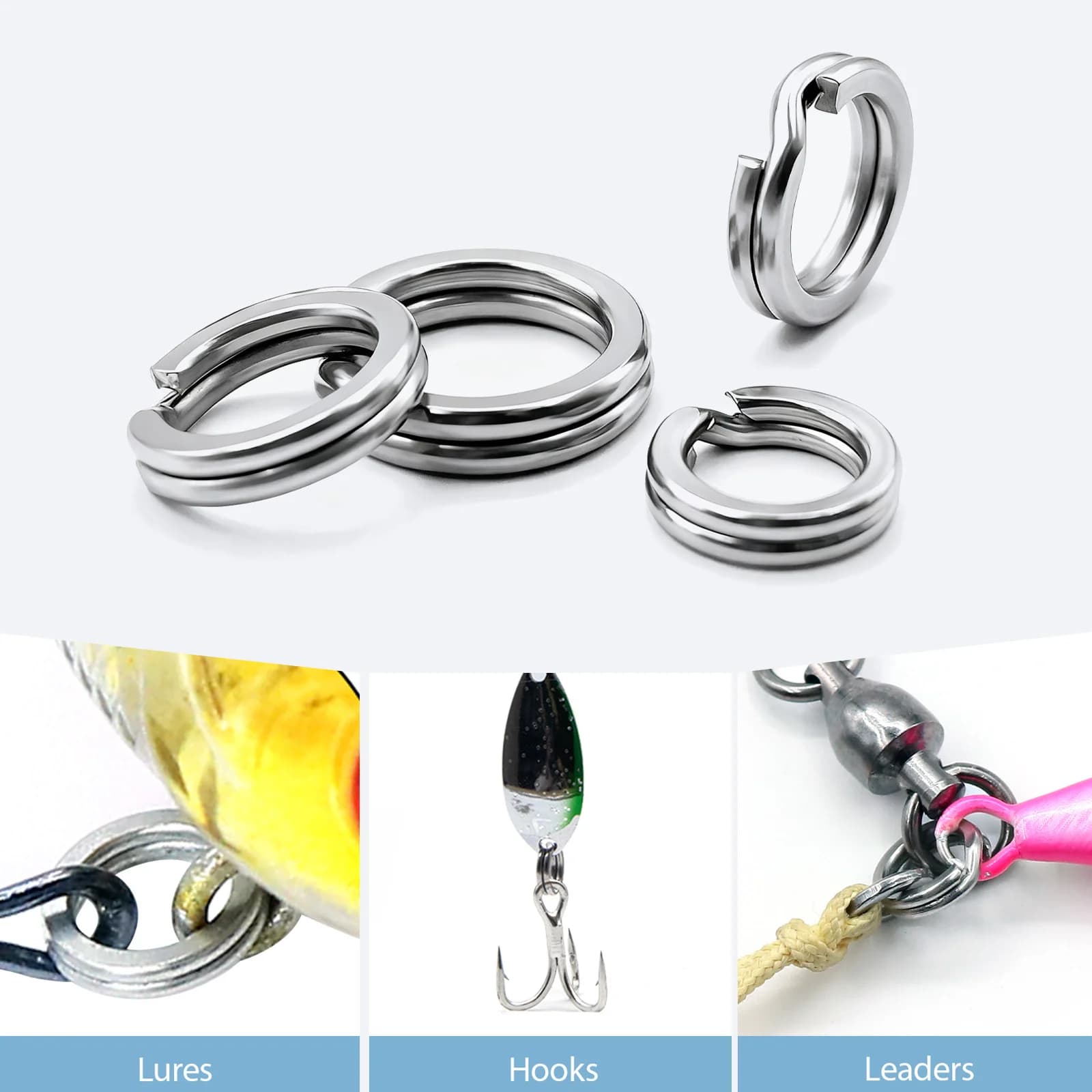 Anelli spezzati in acciaio inox 304, 50 pz