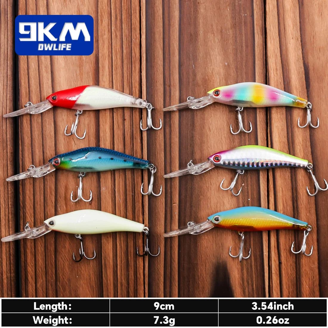 Minnow Affondante 9cm 7.3g con Ami Tripli