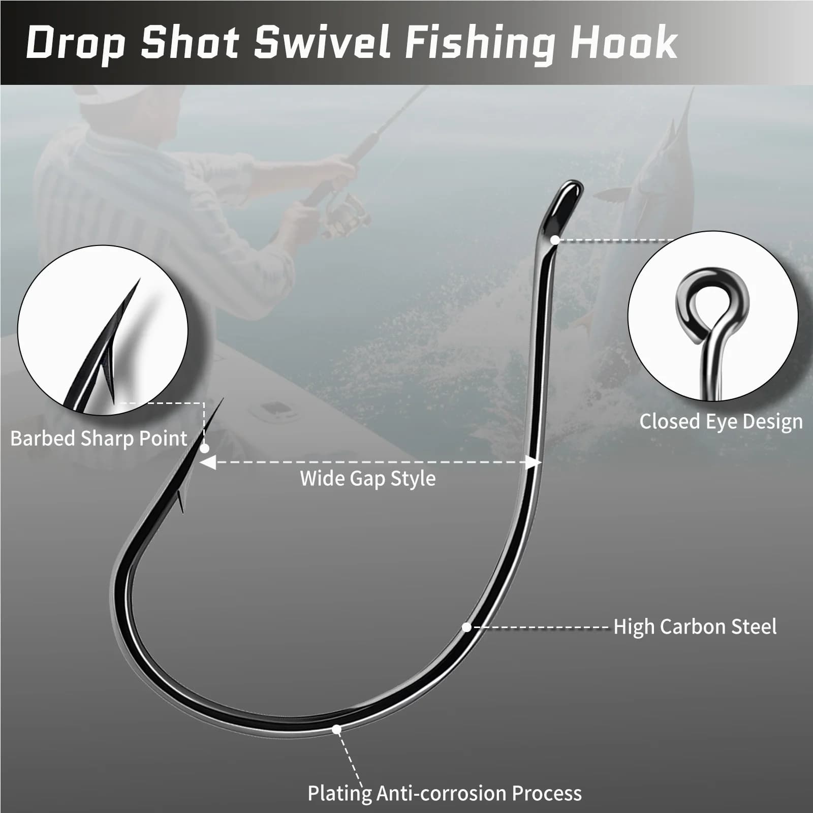 Ami da pesca Drop Shot e Wacky in Nichel Nero