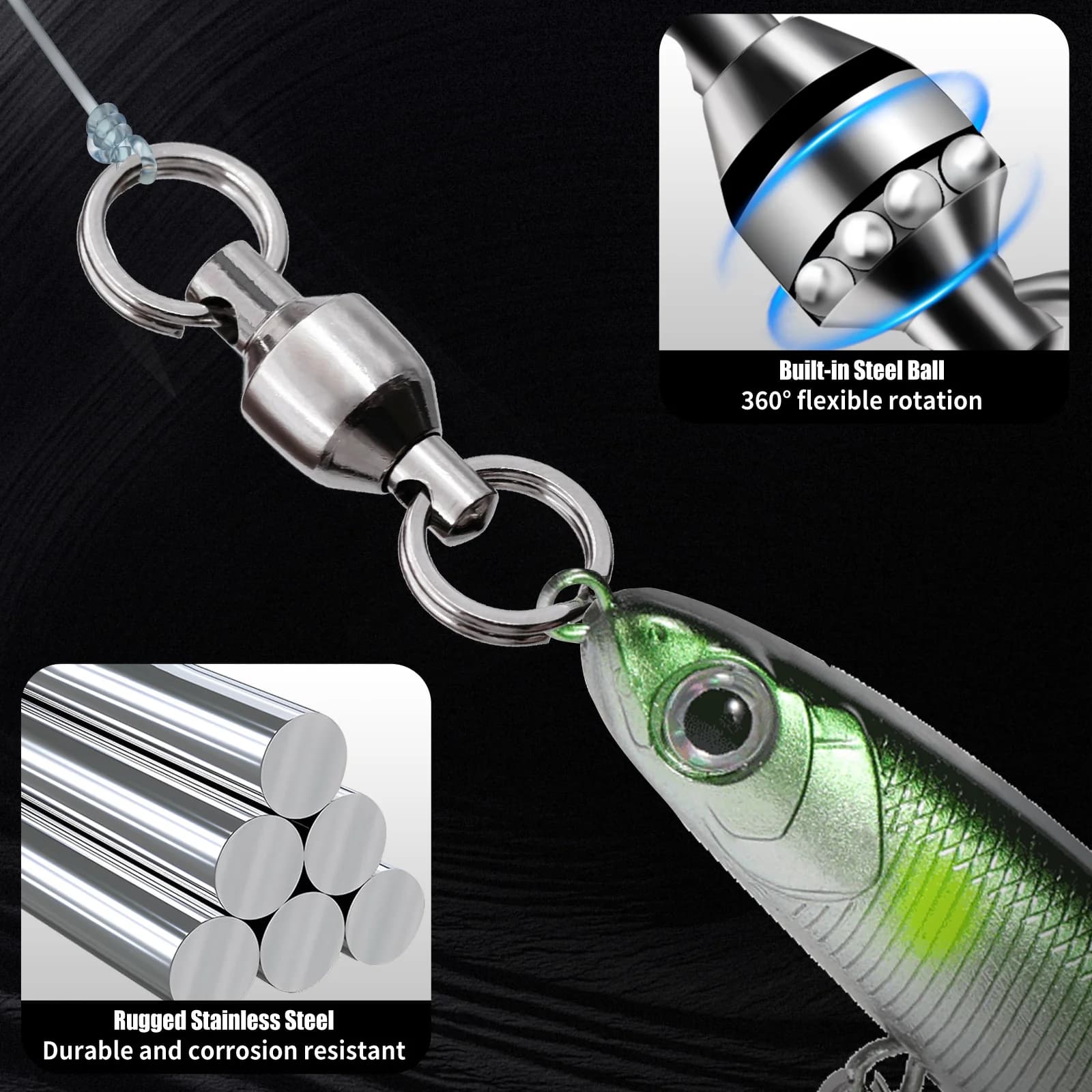 Girelle con cuscinetti a sfera e anelli spaccati, 25-100 pz