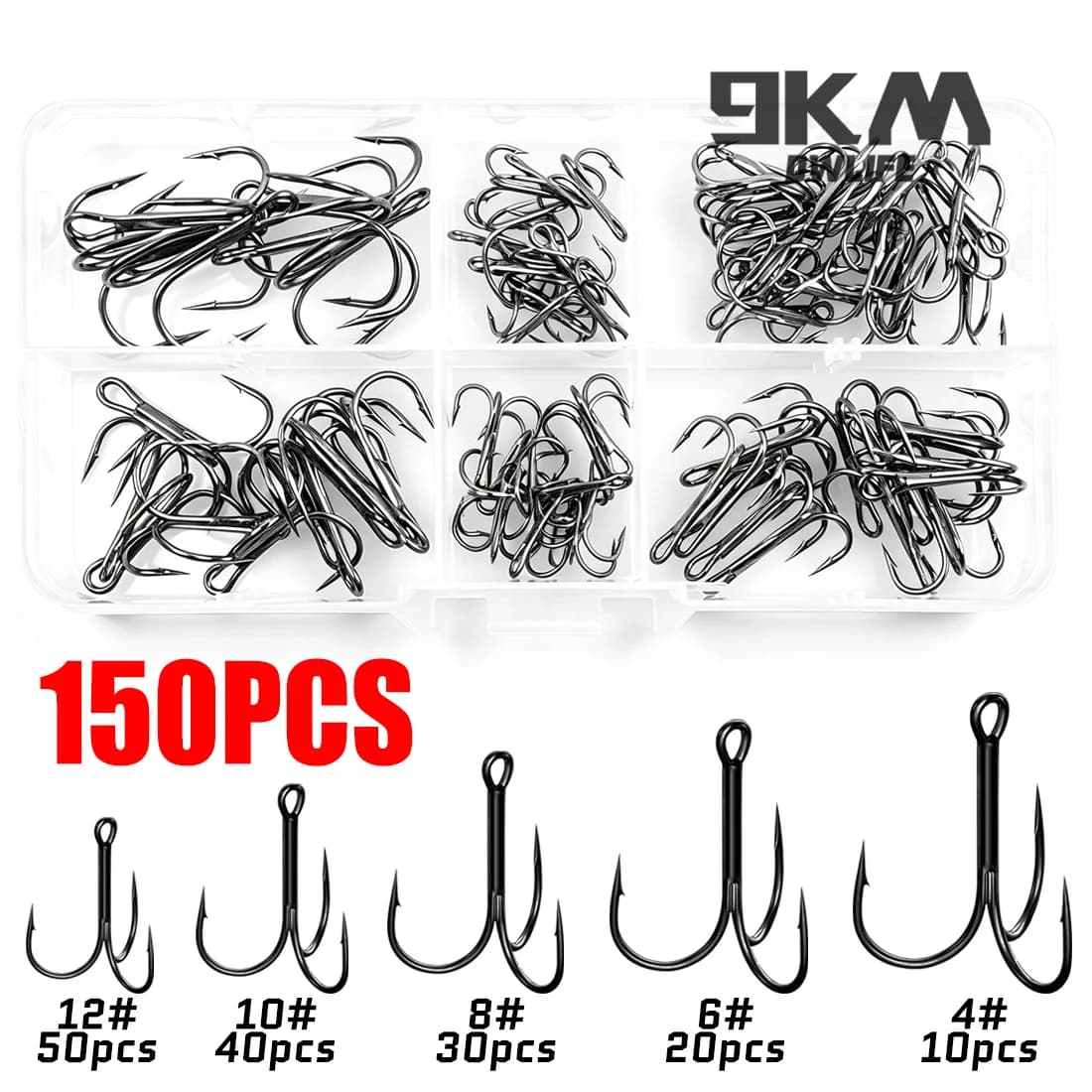 Kit Ancore Triple Nere Curva Tonda 50-150pz