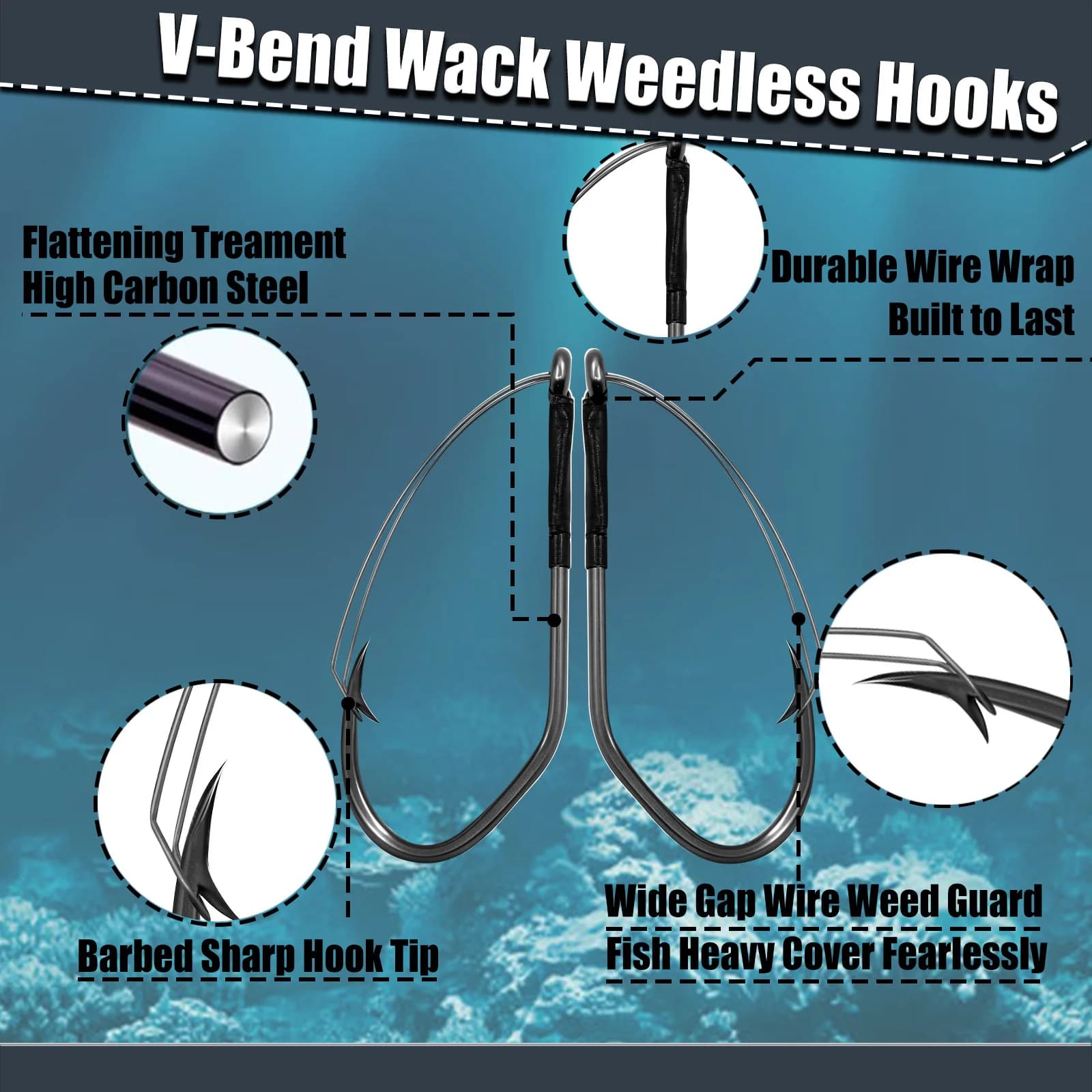Ami V-Bend Weedless per Montaggio Wacky dei Vermoni