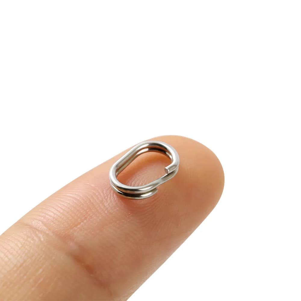 Connettore Anello Diviso Ovale per Esche, Acciaio Inox, 50-200 Pcs