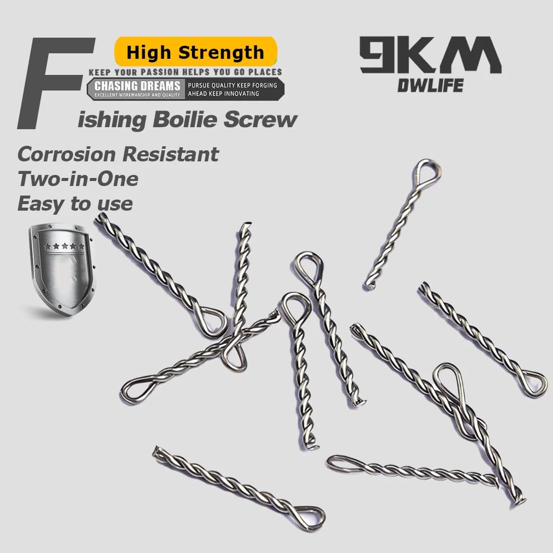 Spilli a vite in acciaio inox per boilies carpfishing, Confezione da 25