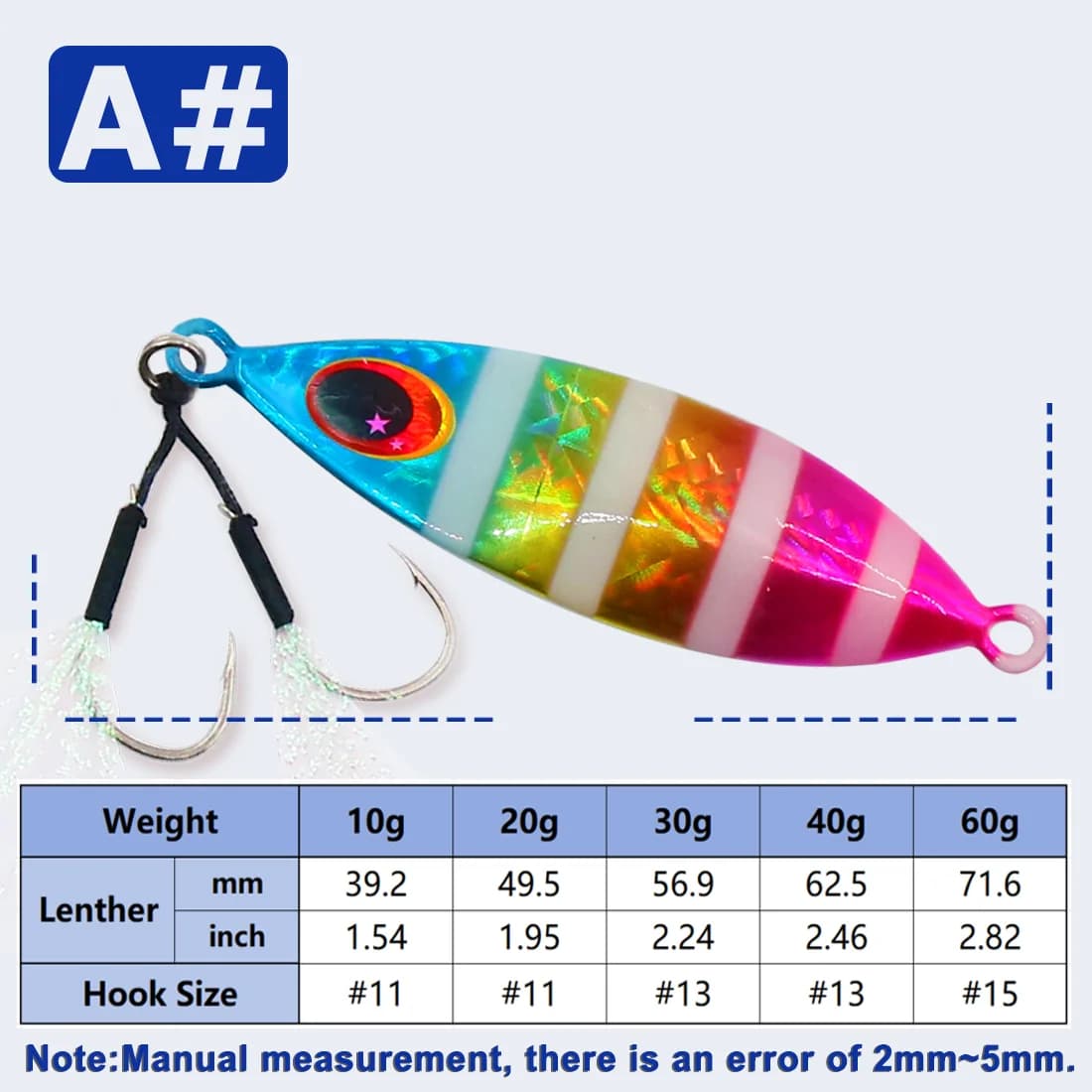 Cucchiaio Jigging Sinking Acqua Salata 5-20g