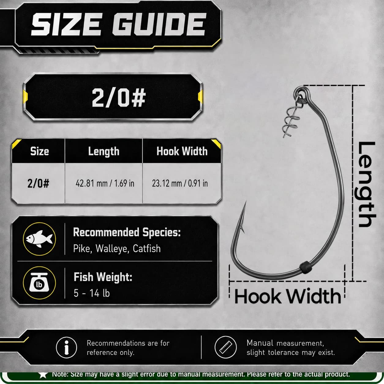 Ago swimbait weedless con gap extra largo, Confezione da 25