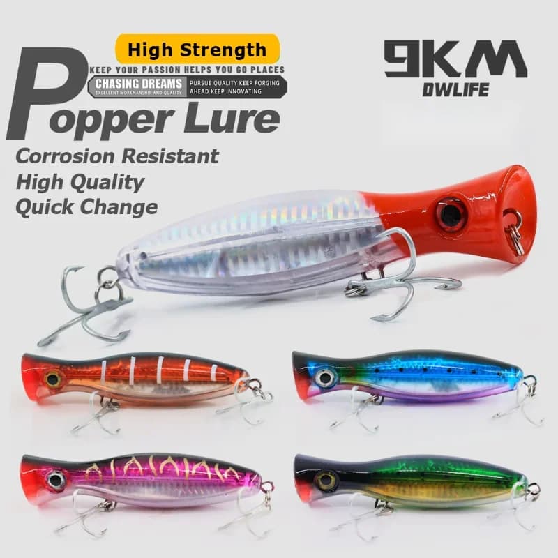 Popper Topwater Acqua Salata 13cm con Amo Tripla