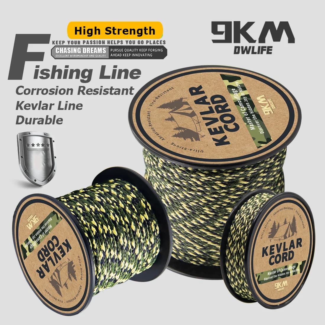 Corda Intrecciata in Kevlar ad Alta Resistenza per Linee da Pesca