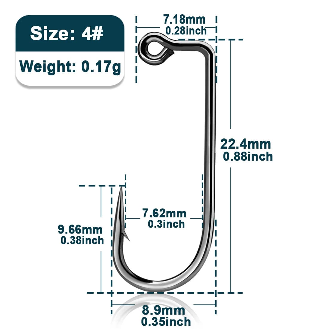 Ami jig a gambo lungo con anello a 90 gradi, 50-200 pz