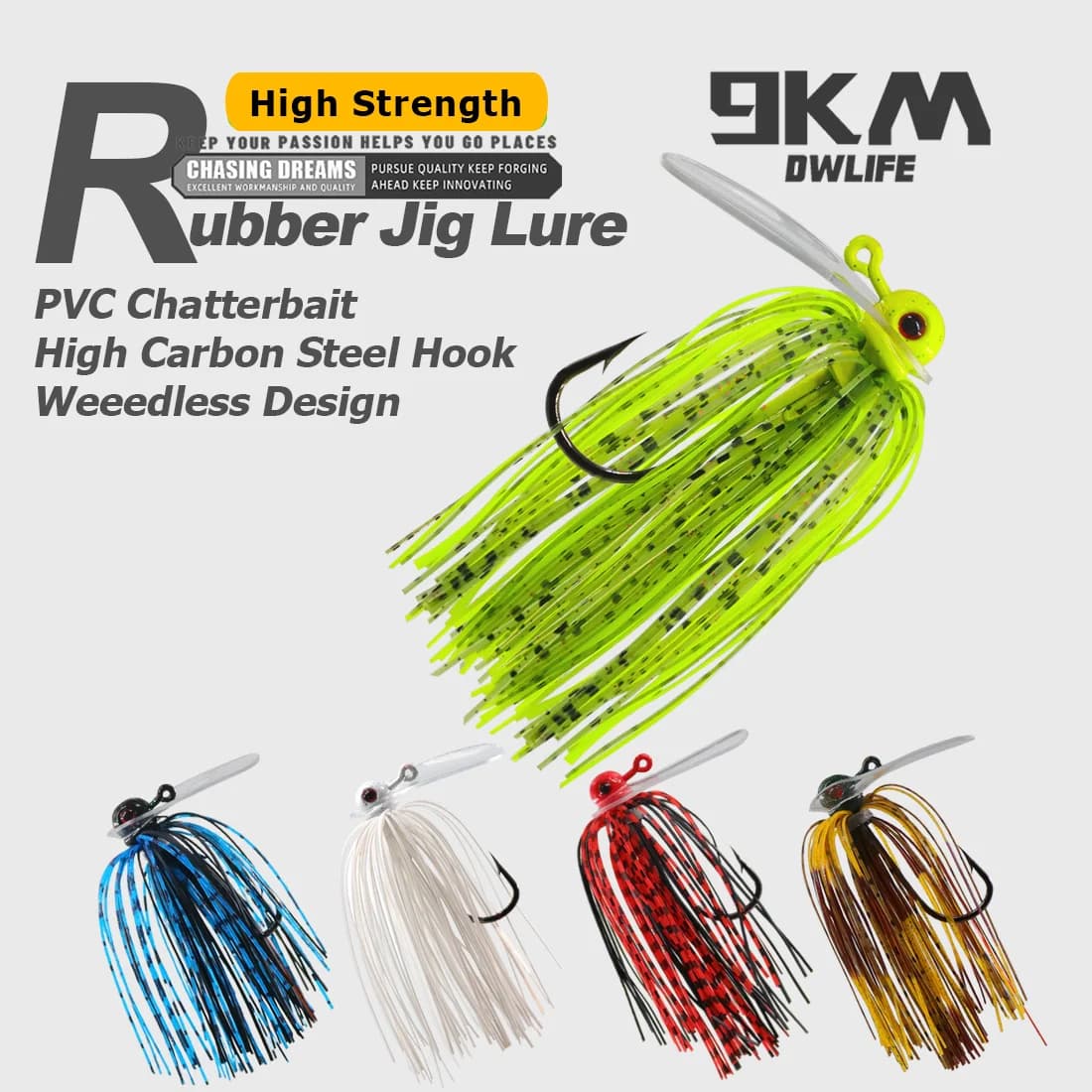 Jig Chatterbait anti-erba con gonna in silicone
