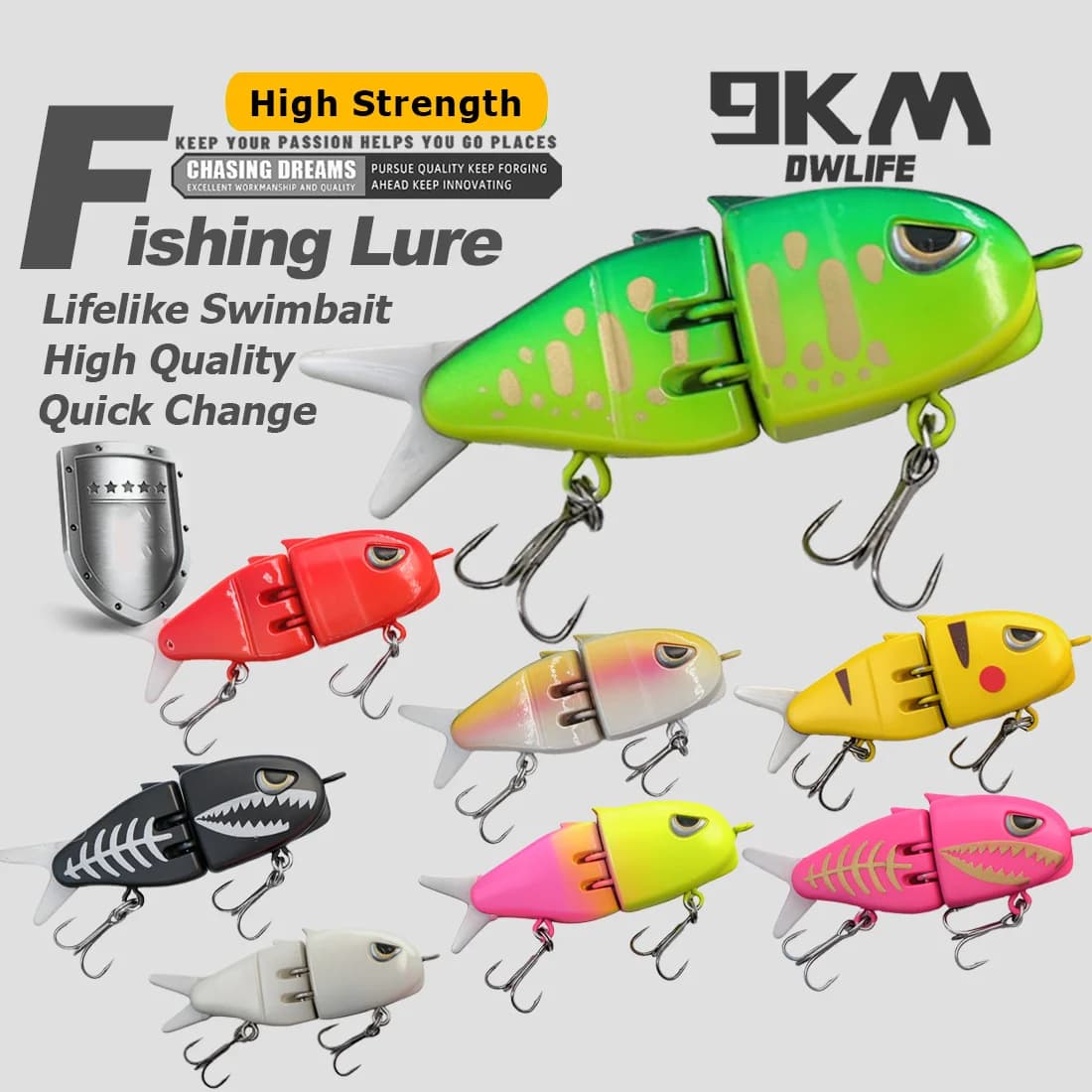 Mini VIB Swimbait Affondante Lento con Occhi 3D