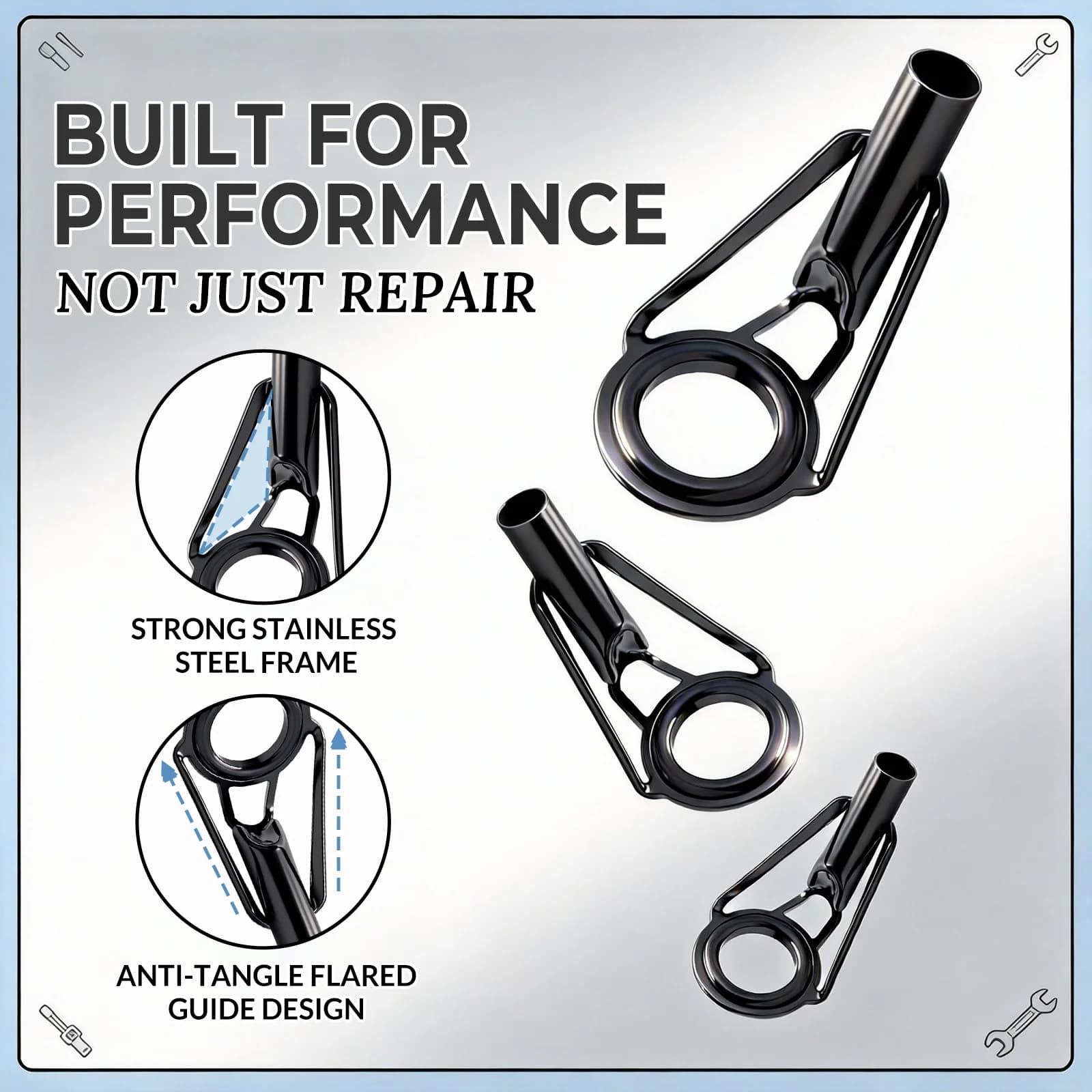 Kit di riparazione per anelli di guida in acciaio inox