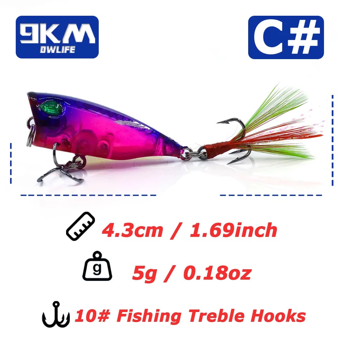 Set di Esche Rigide Minnow e Crankbait con Ami Tripli