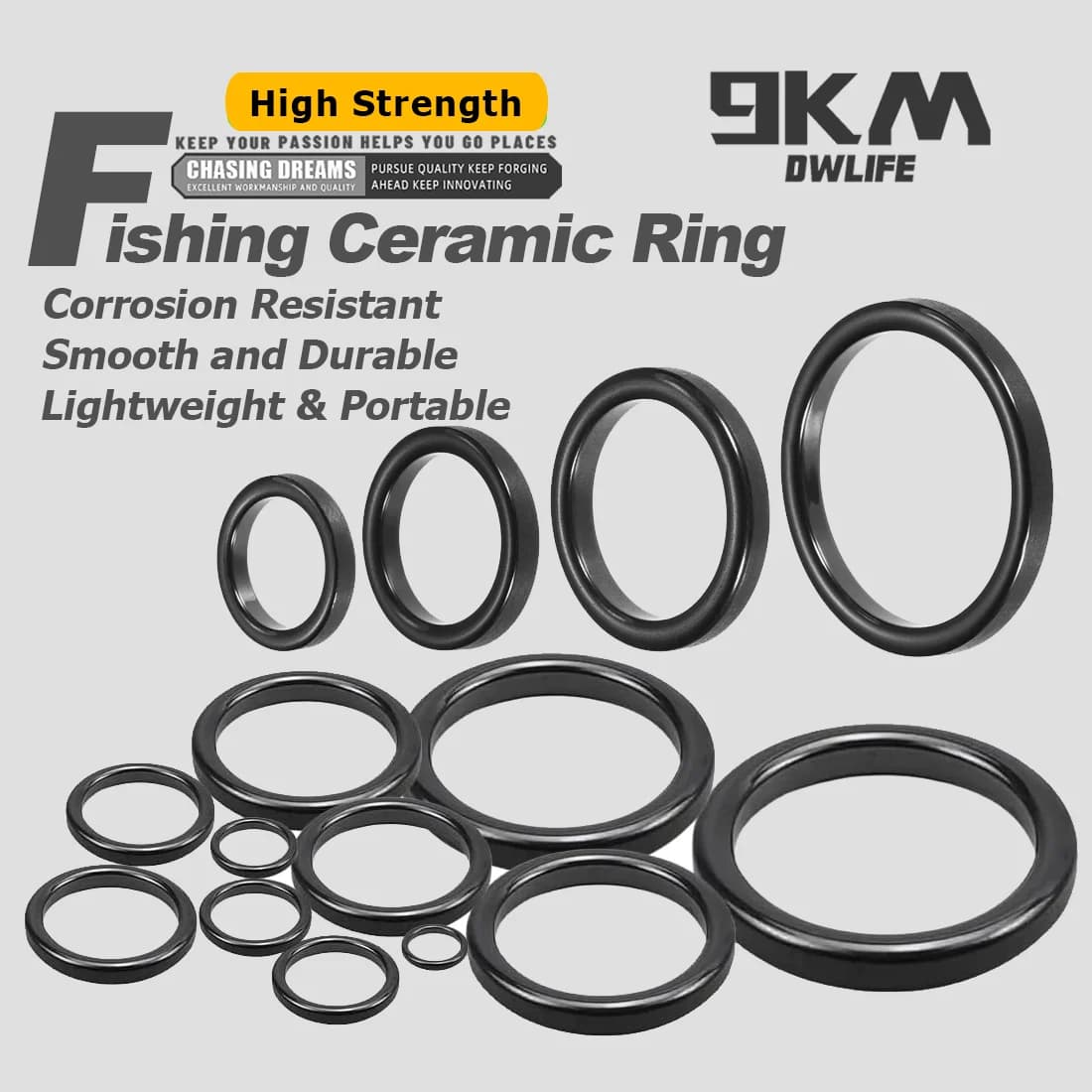 Kit riparazione anelli in ceramica per canne da pesca (10-20 pz)