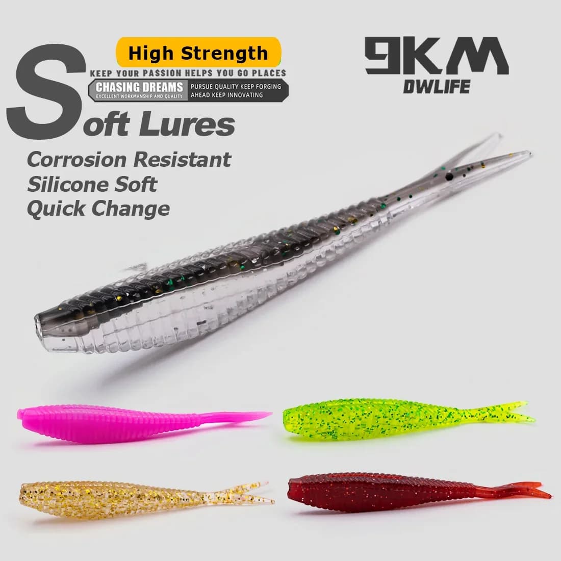 Swimbait in Plastica Morbida con Coda a Pinna Forcuta, 15 Pezzi, 7cm