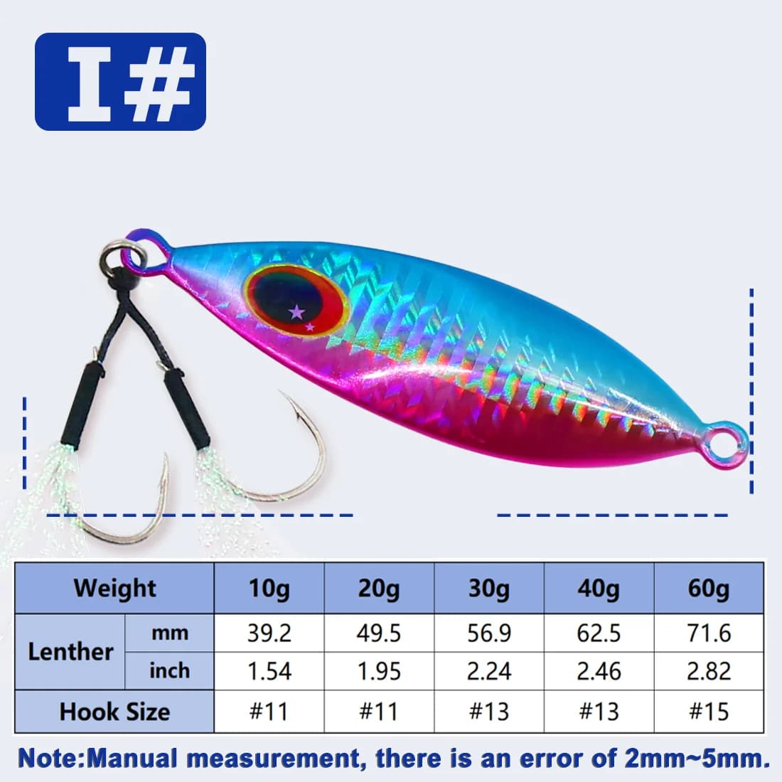 Cucchiaio Jigging Sinking Acqua Salata 5-20g
