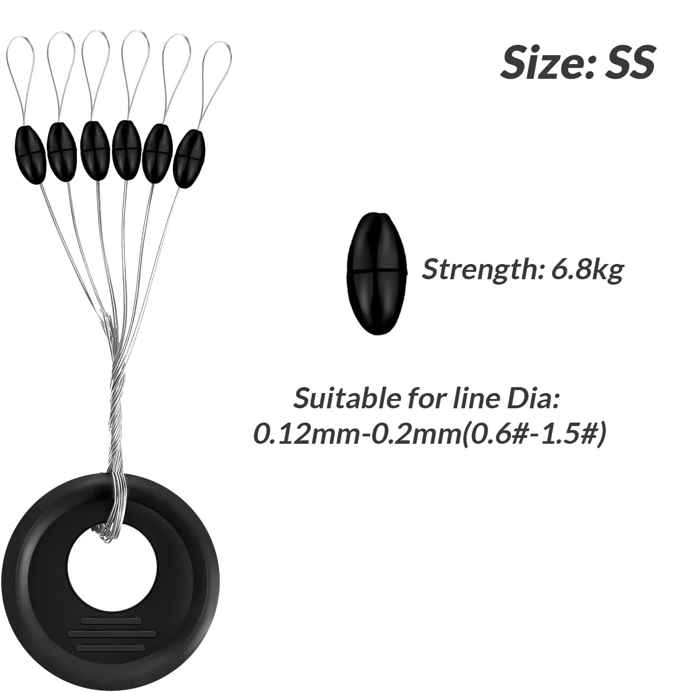 Fermagli in gomma per galleggianti, 60 Pz